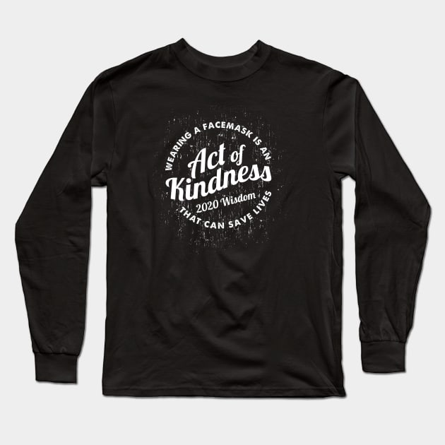 Wearing a Facemask is an Act of Kindness - Vintage Long Sleeve T-Shirt by Jitterfly